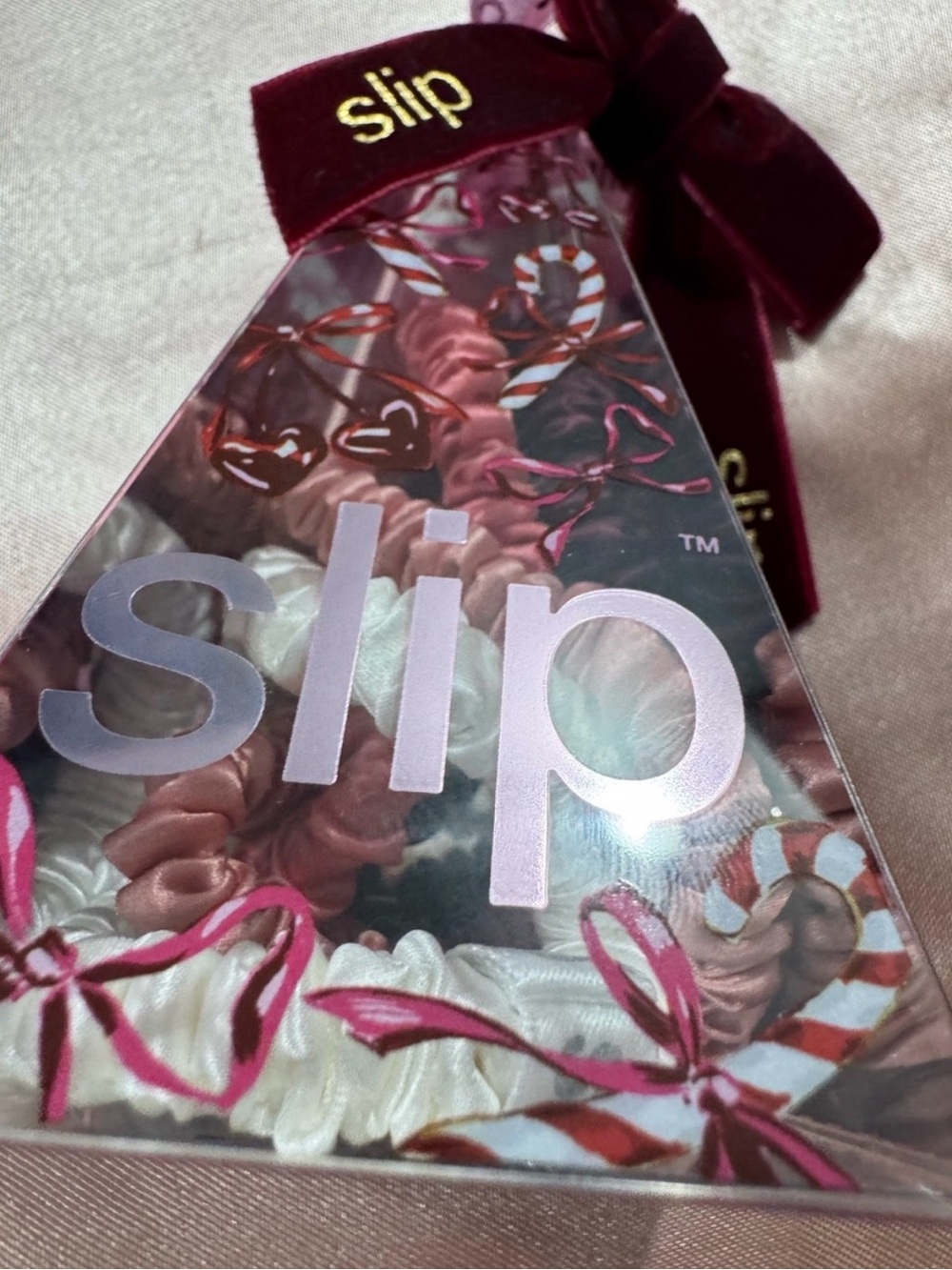 SLIP 4-Pc. Pure Silk Candy Cane Skinny Scrunchies Set - Picture 4 of 6